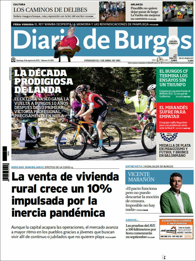 Portada de Diario de Burgos (España)