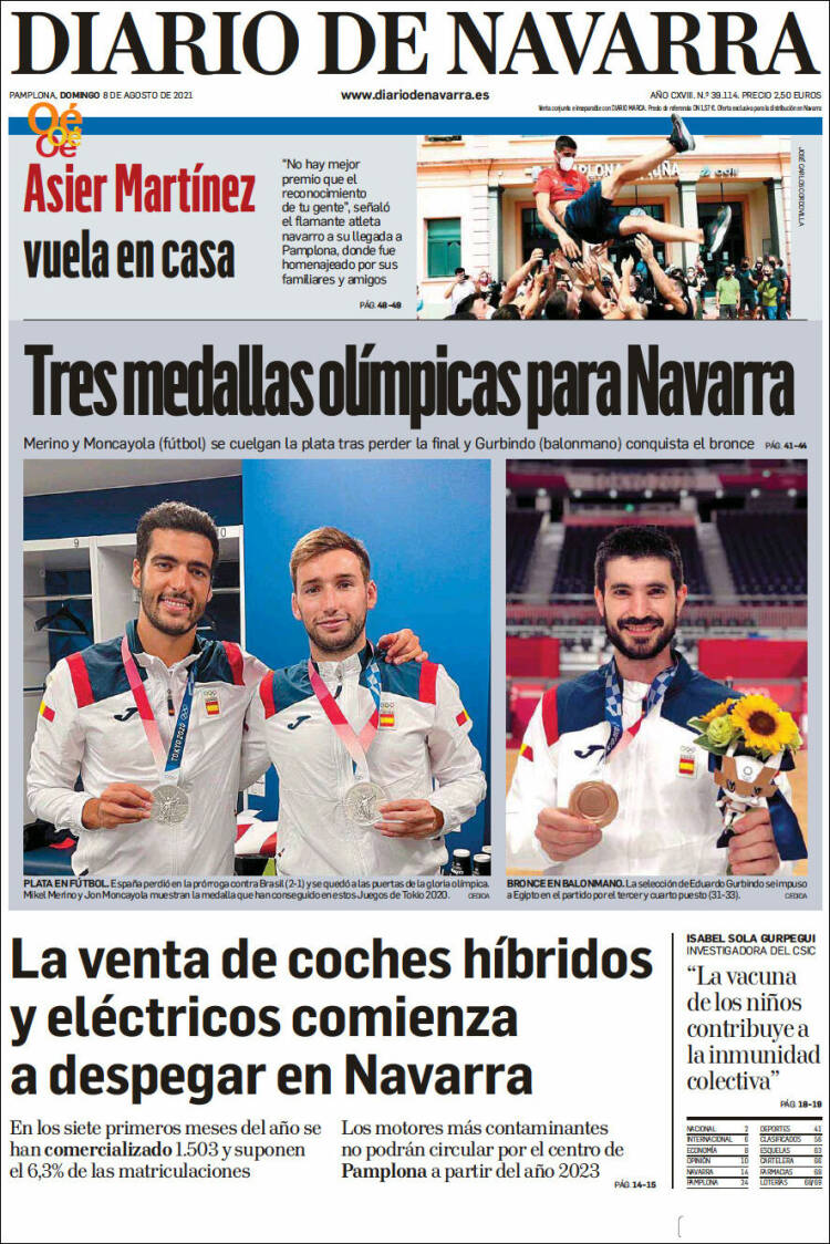 Portada de Diario de Navarra (España)