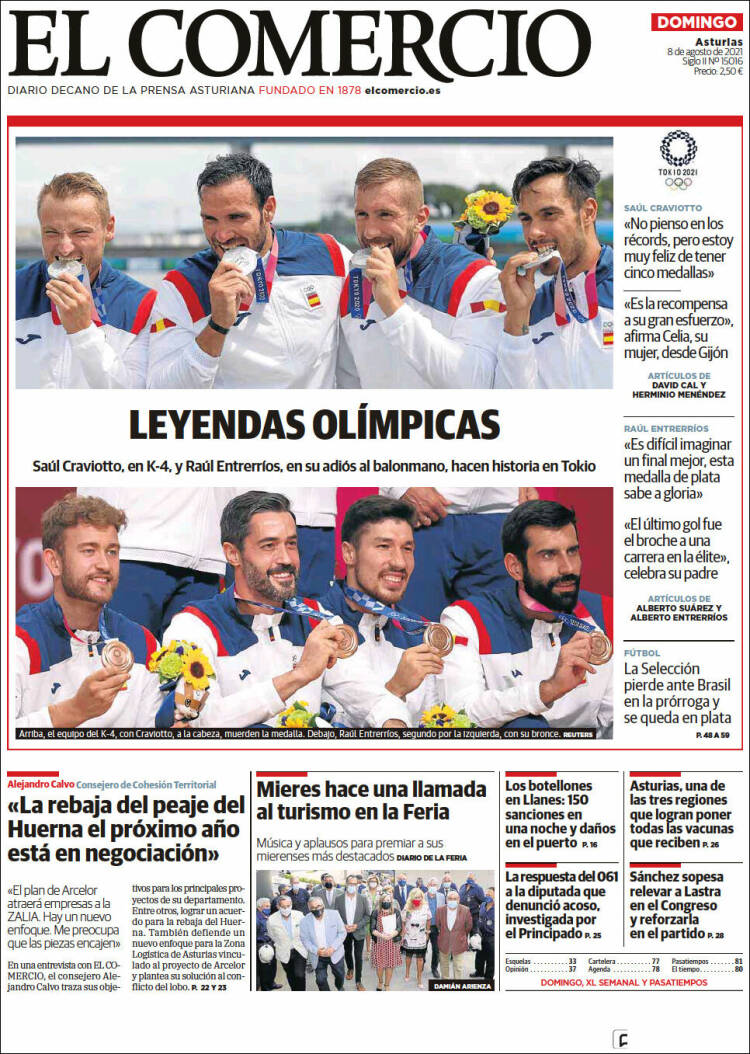 Portada de El Comercio (España)