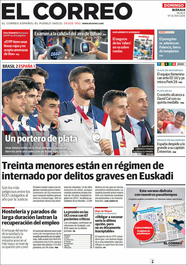 Portada de El Correo (España)