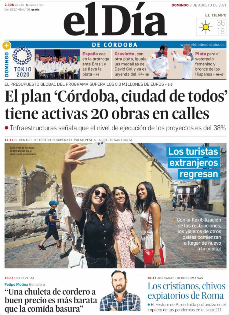 Portada de El Día de Córdoba (España)