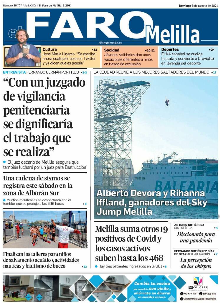 Portada de El Faro de Melilla (España)