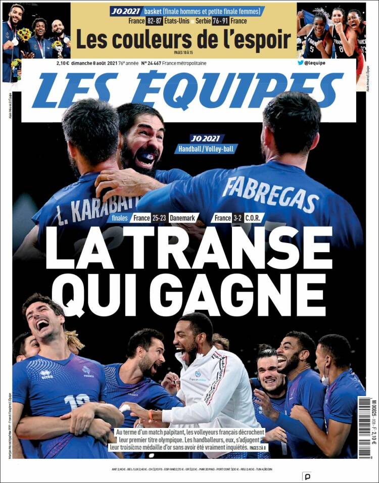 Portada de L'Equipe (Francia)