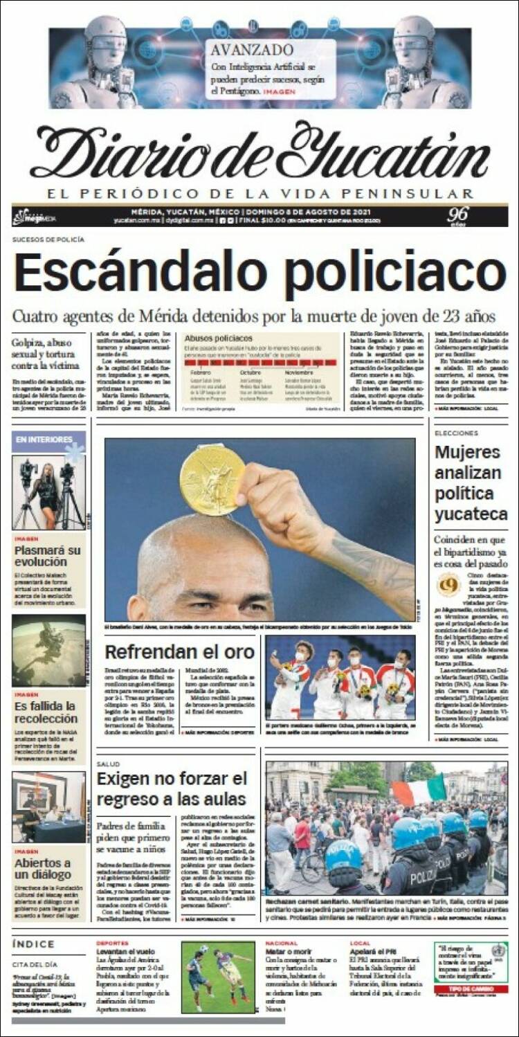 Portada de Diario de Yucatán (M&eacute;xico)