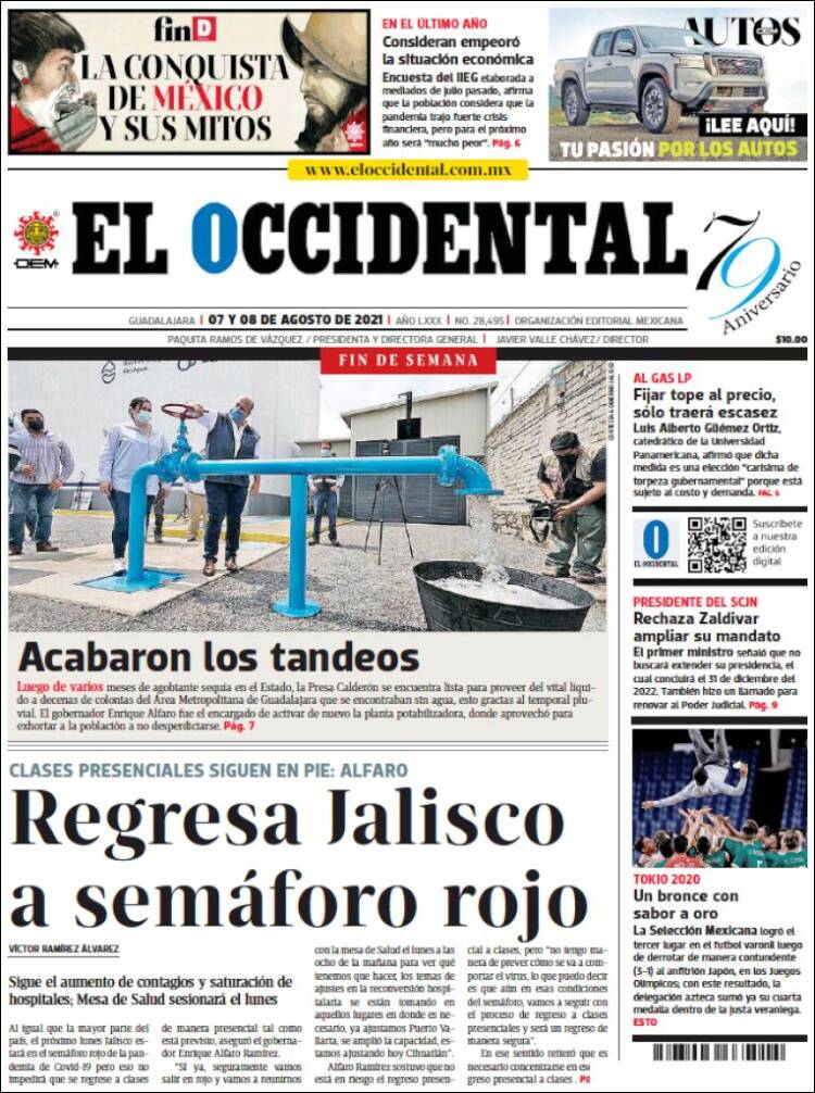 Portada de El Occidental (M&eacute;xico)
