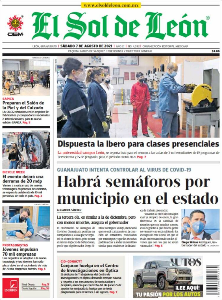 Portada de El Sol de León (M&eacute;xico)