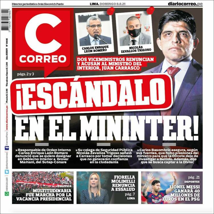 Portada de Diario Correo (Perú)