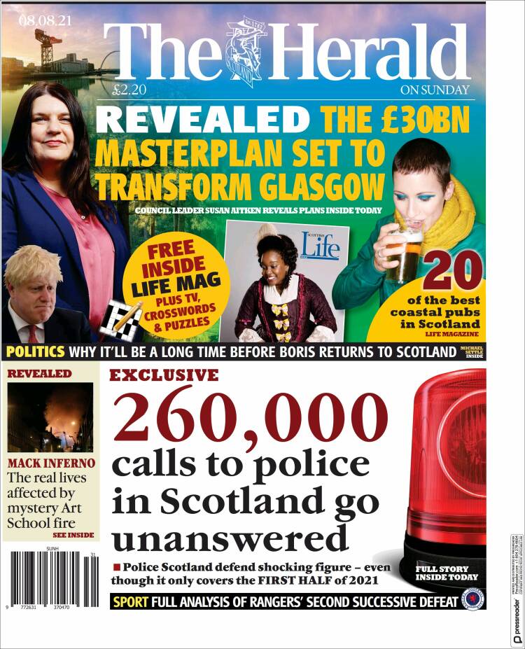 Portada de The Herald (Reino Unido)