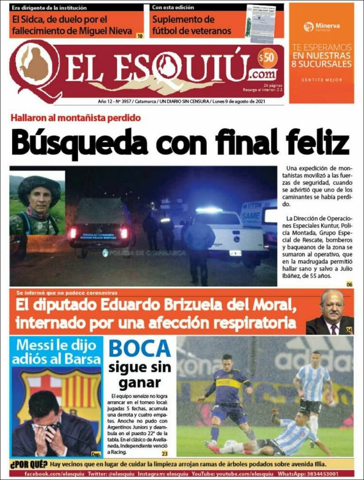 Portada de El Esquiu (Argentina)