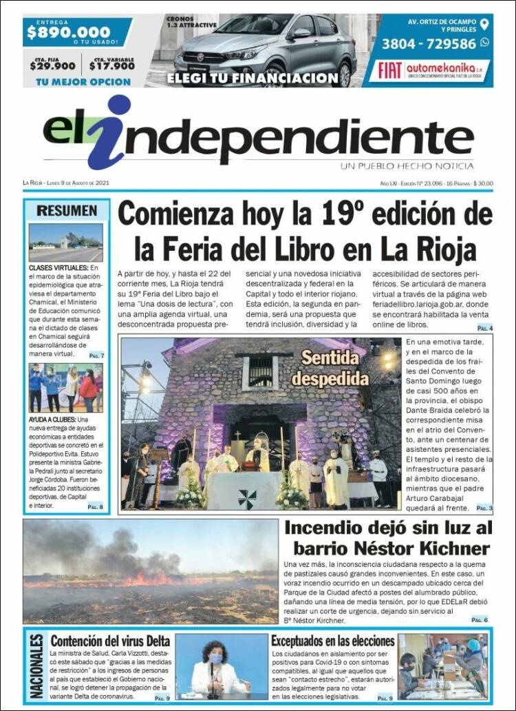 Portada de El Independiente (Argentina)