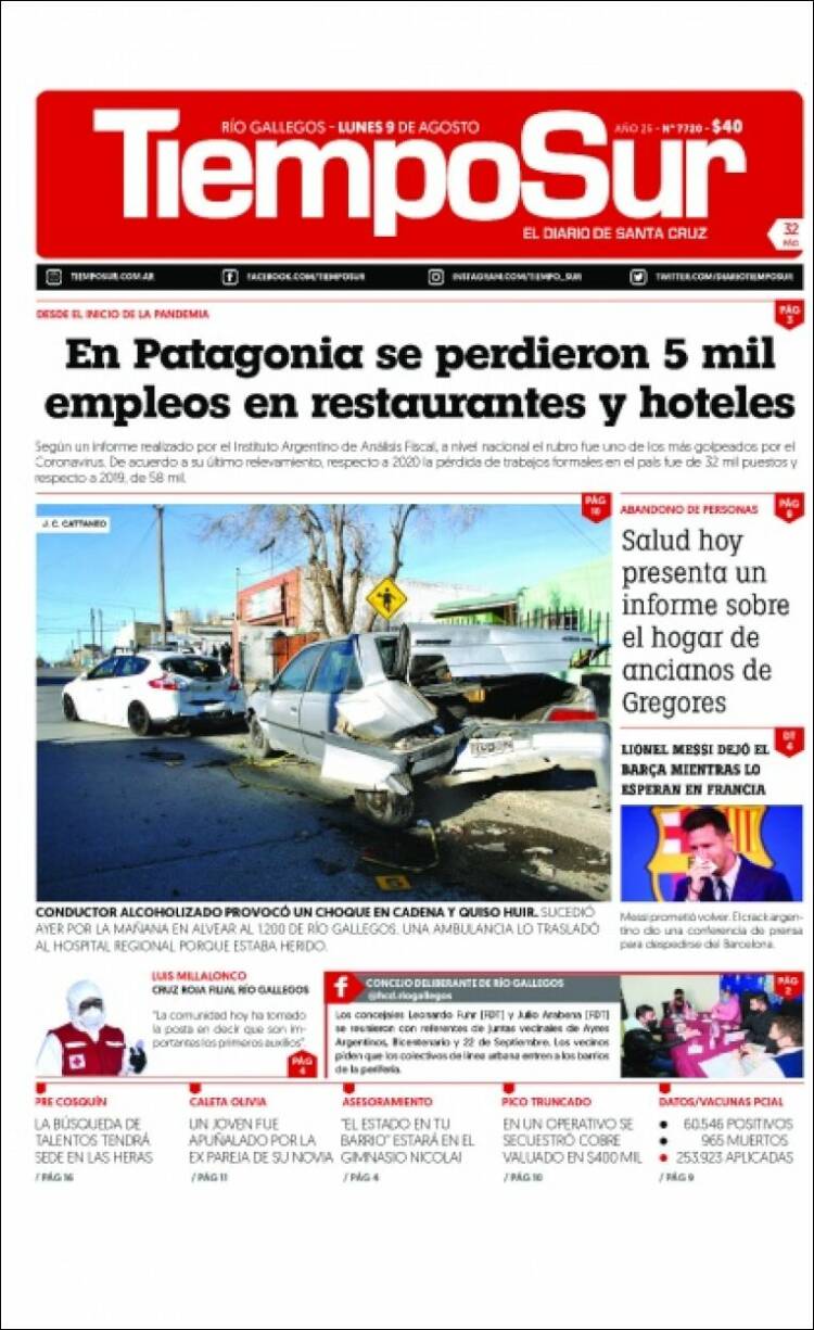 Portada de Tiempo Sur (Argentina)