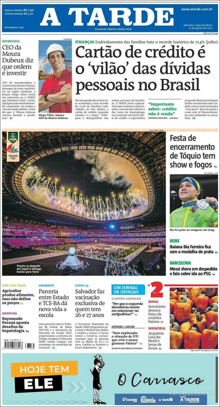 Portada de Diário A Tarde (Brasil)