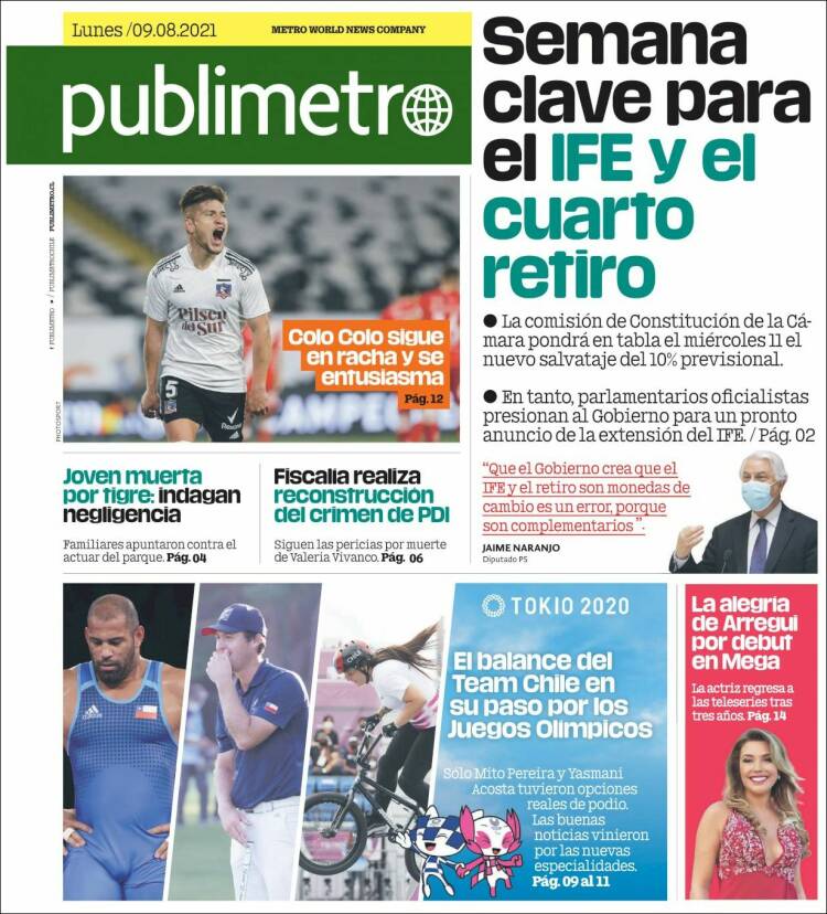 Portada de Publimetro (Chile)