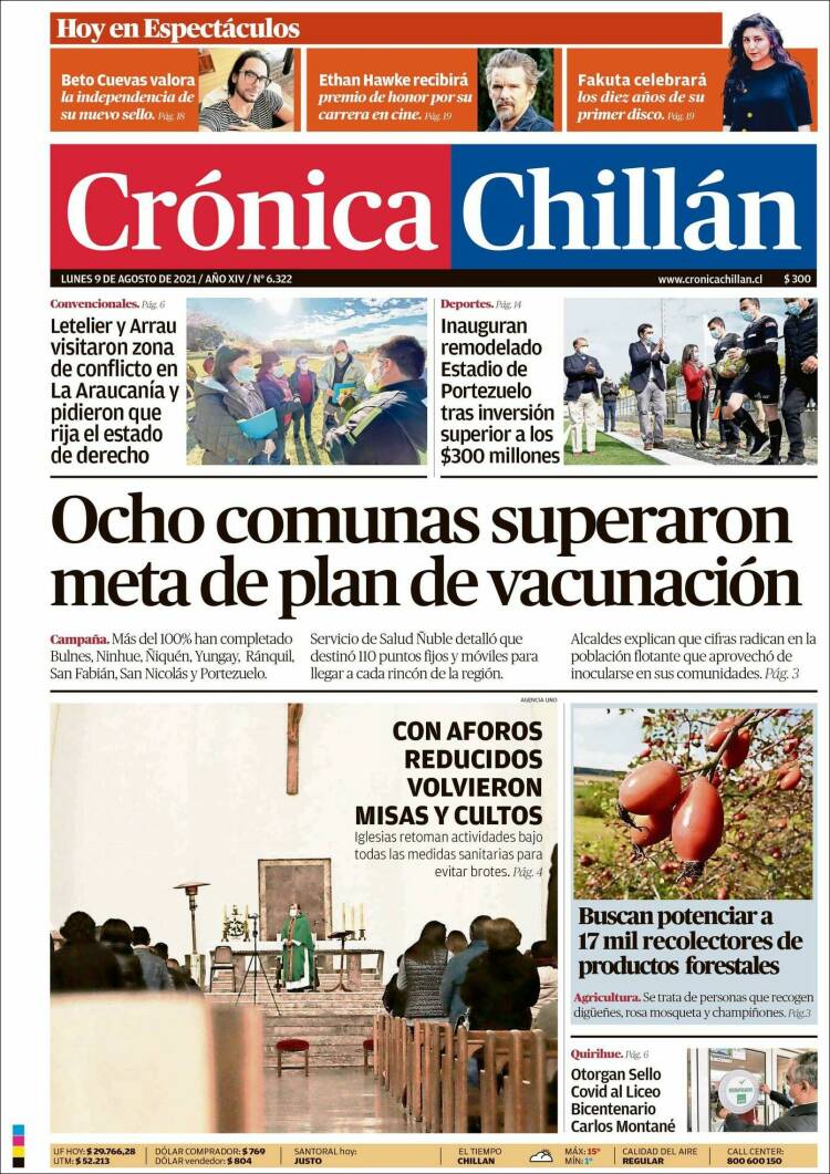 Portada de Crónica Chillán (Chili)