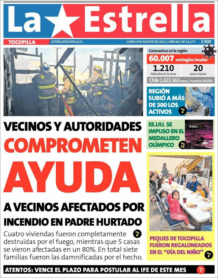 Portada de La Estrella de Tocopilla (Chili)