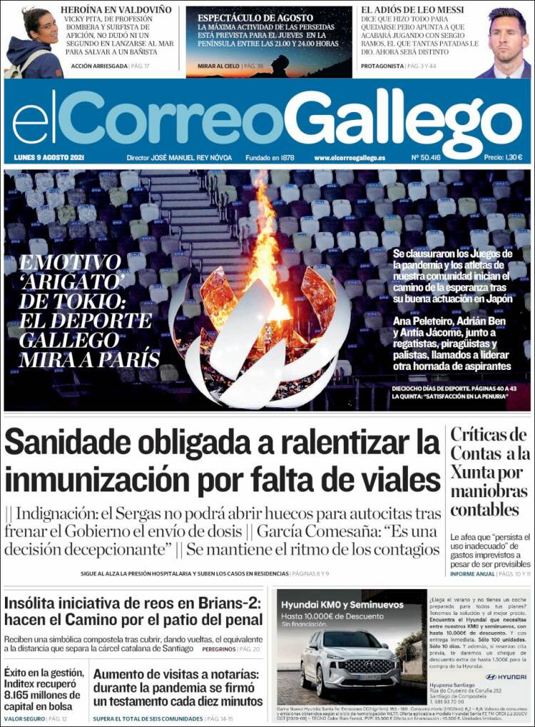 Portada de El Correo Gallego (Espa&ntilde;a)