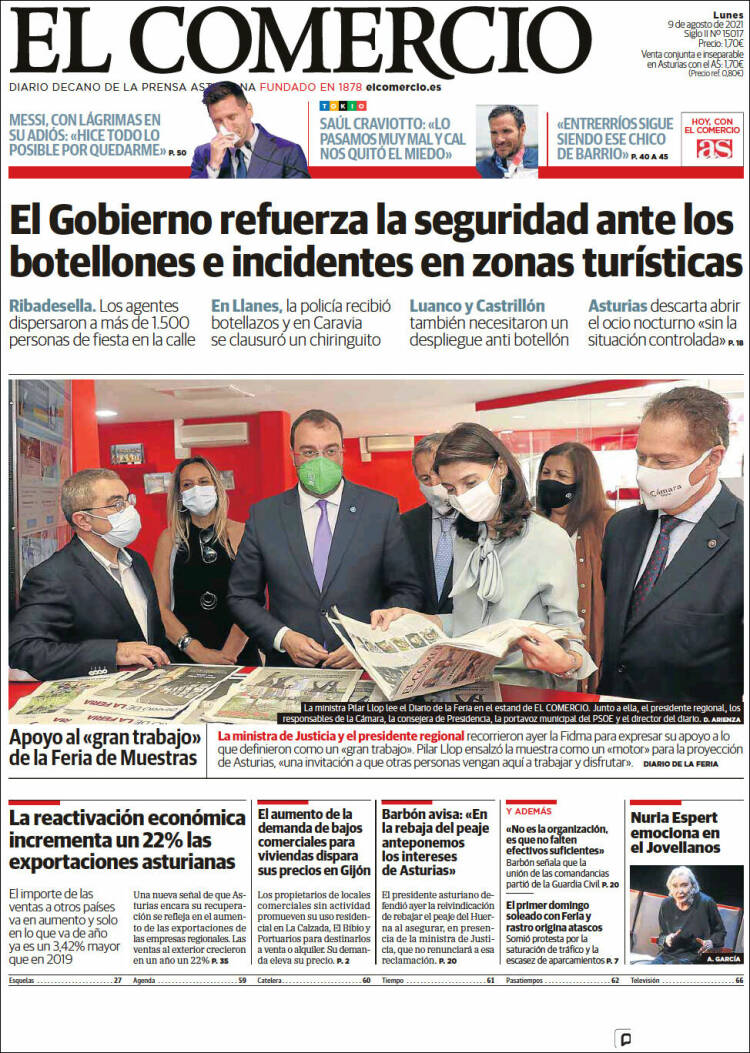 Portada de El Comercio - Gijón (Espa&ntilde;a)