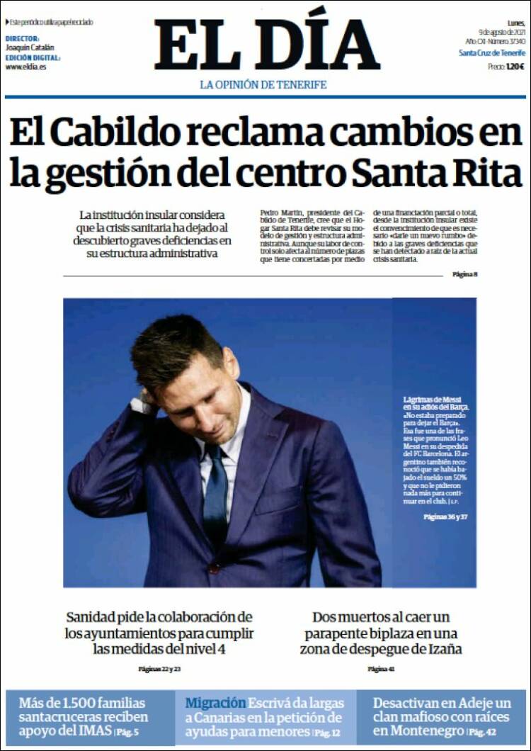 Portada de El Día (Espa&ntilde;a)