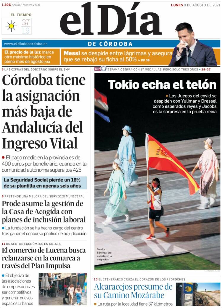 Portada de El Día de Córdoba (Espa&ntilde;a)