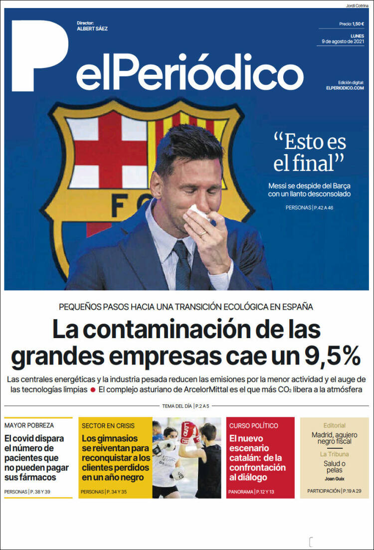 Portada de El Periódico (Espagne)