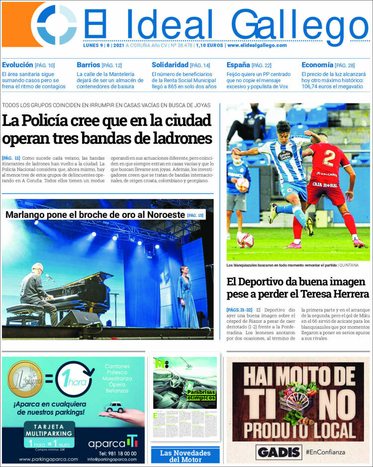 Portada de El Ideal Gallego (Espagne)