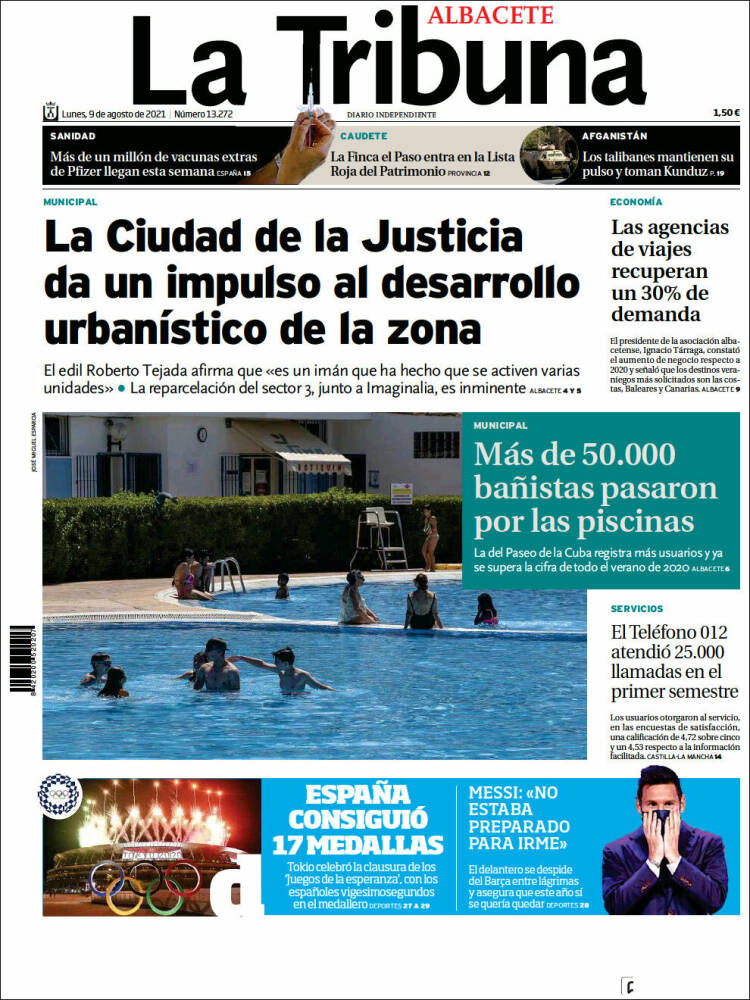 Portada de La Tribuna de Albacete (Espa&ntilde;a)