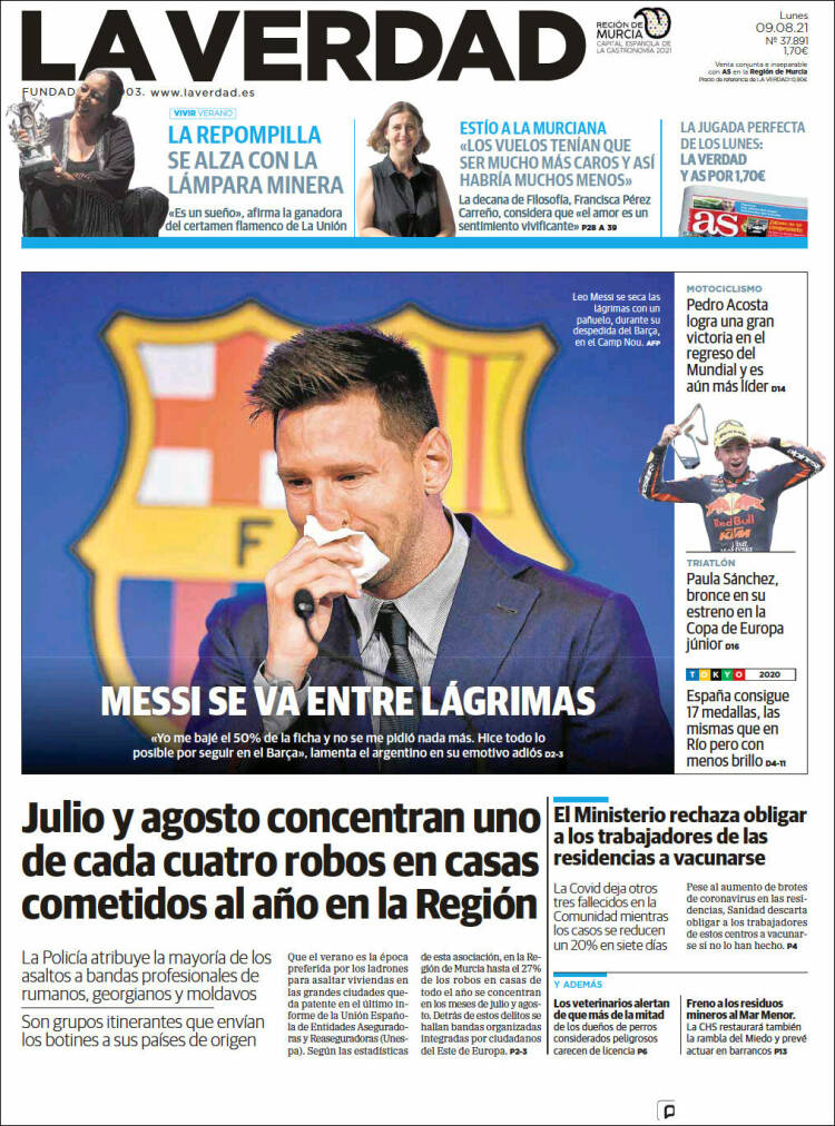 Portada de La Verdad de Murcia (Espa&ntilde;a)