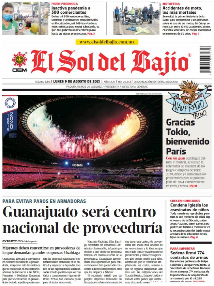 Portada de El Sol del Bajio (México)