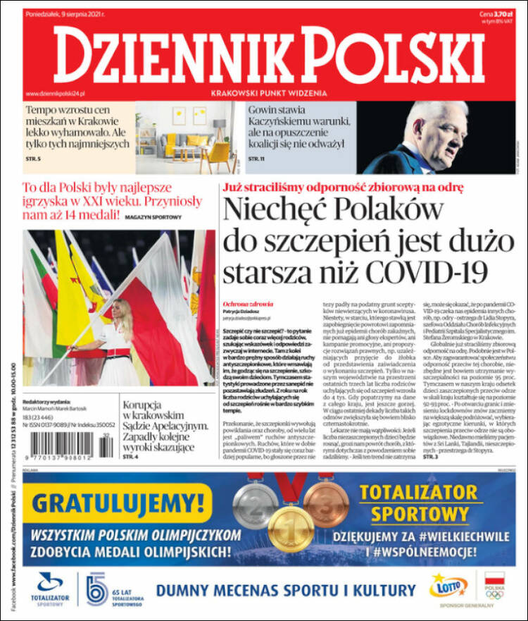 Portada de Dziennik (Pologne)