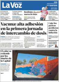 Portada de La Voz del Interior (Argentina)