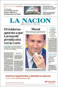 Portada de La Nación (Argentina)