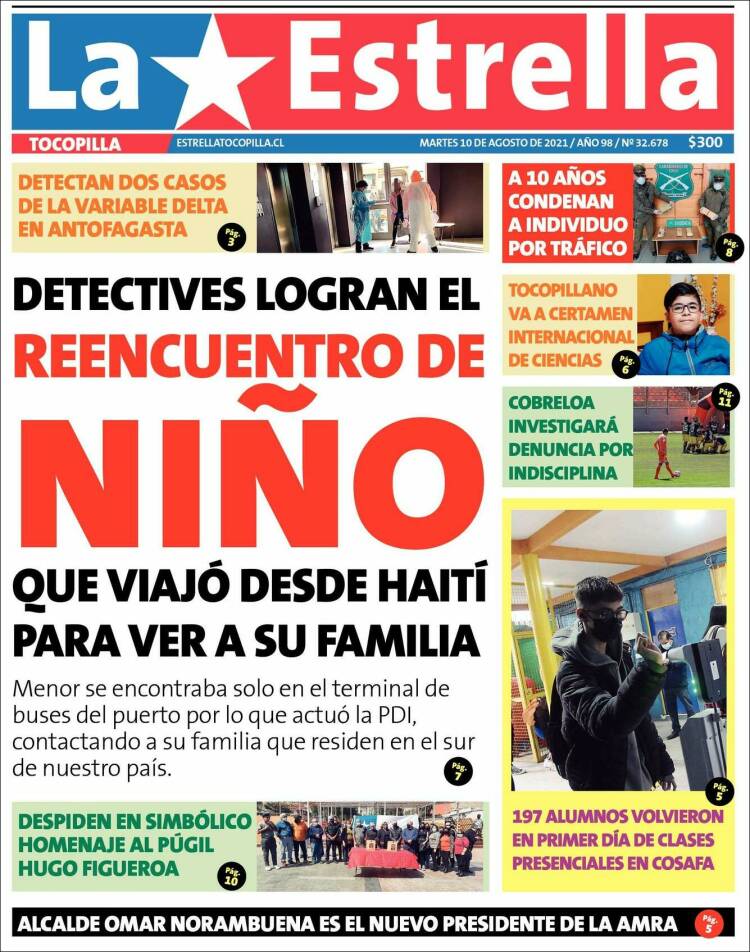 Portada de La Estrella de Tocopilla (Chile)