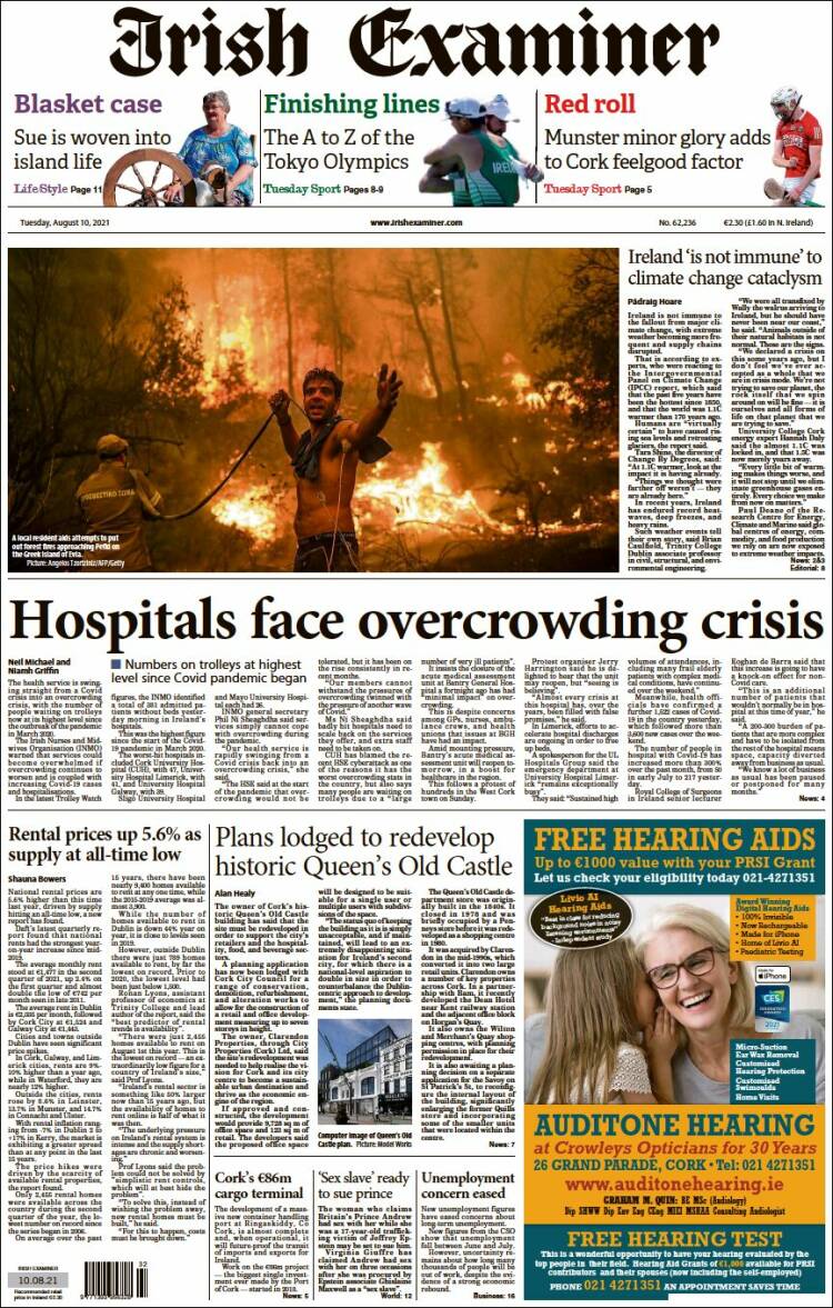 Portada de Irish Examiner (Irlanda)