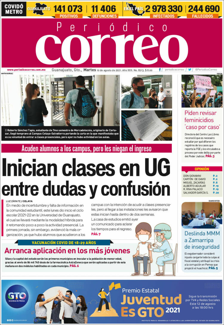 Portada de Correo - El diario del Estado de Guanajuato (México)