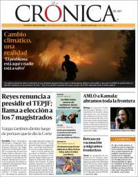 Portada de La Crónica de Hoy (México)