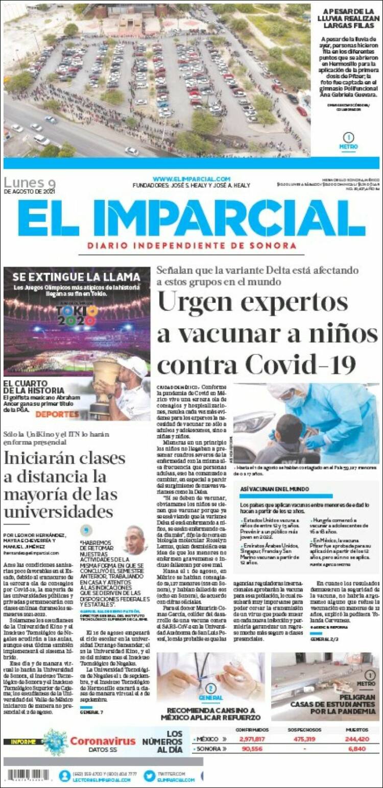 Portada de El Imparcial (México)