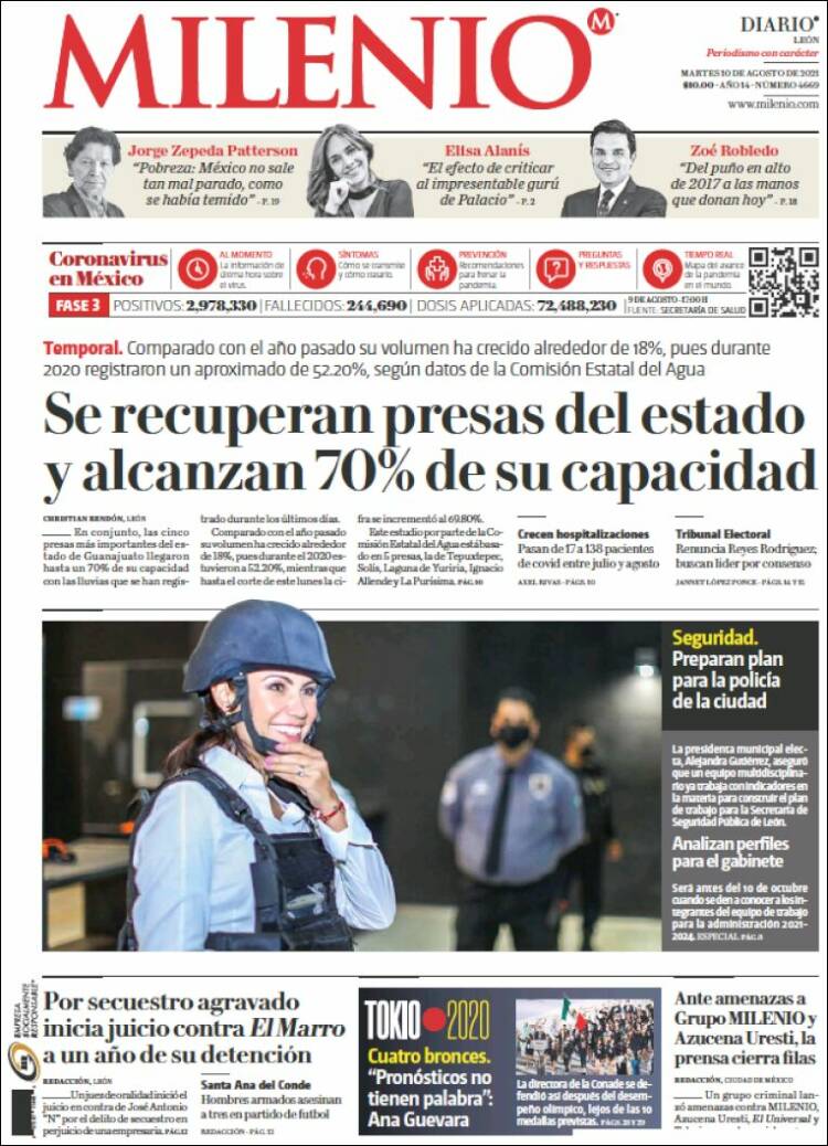 Portada de Milenio de León (México)