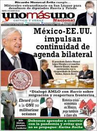 Portada de unomásuno (México)