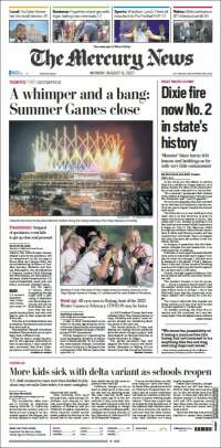 Portada de San Jose Mercury News (USA)