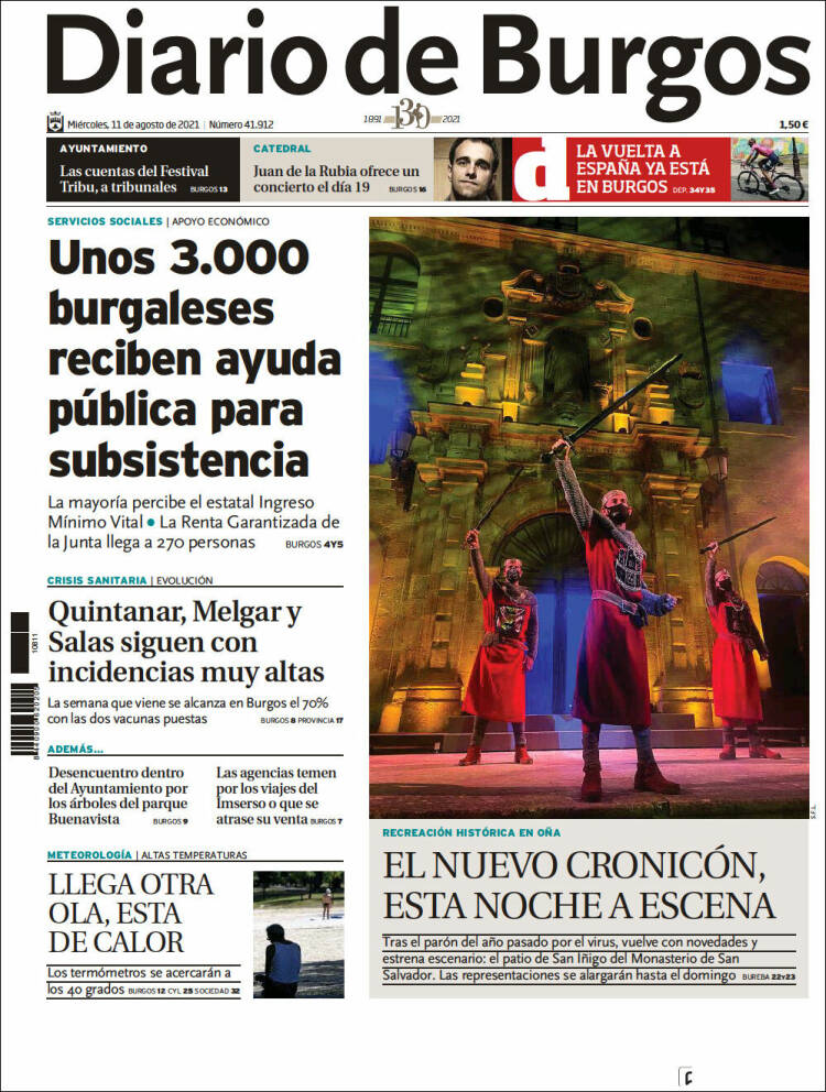 Portada de Diario de Burgos (España)