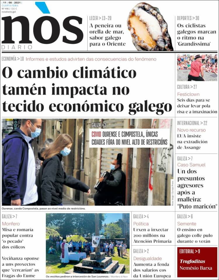 Portada de Nòs Diario (España)