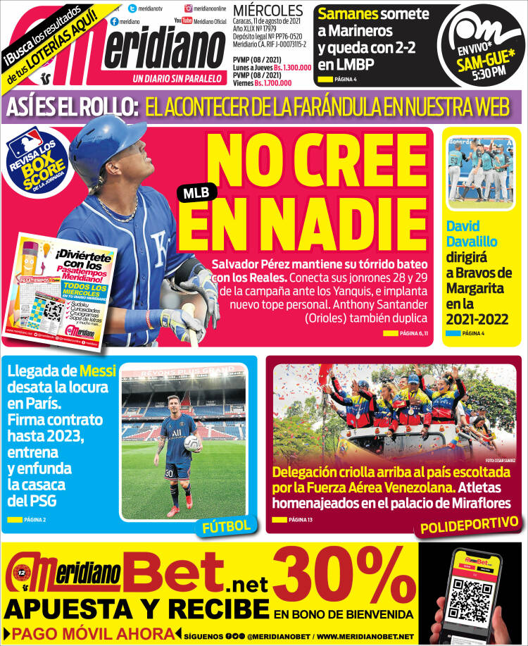 Portada de Meridiano (Venezuela)