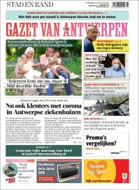 Portada de Gazet van Antwerpen (Bélgica)