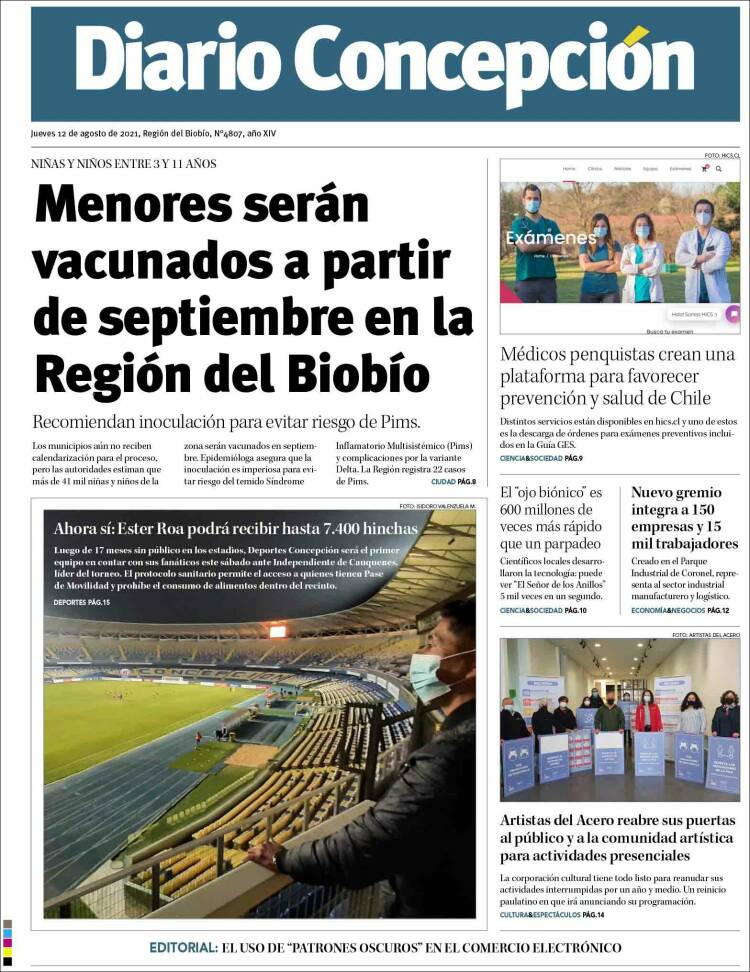 Portada de Diario de Concepción (Chile)