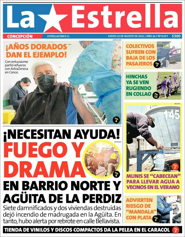 Portada de La Estrella de Concepción (Chile)