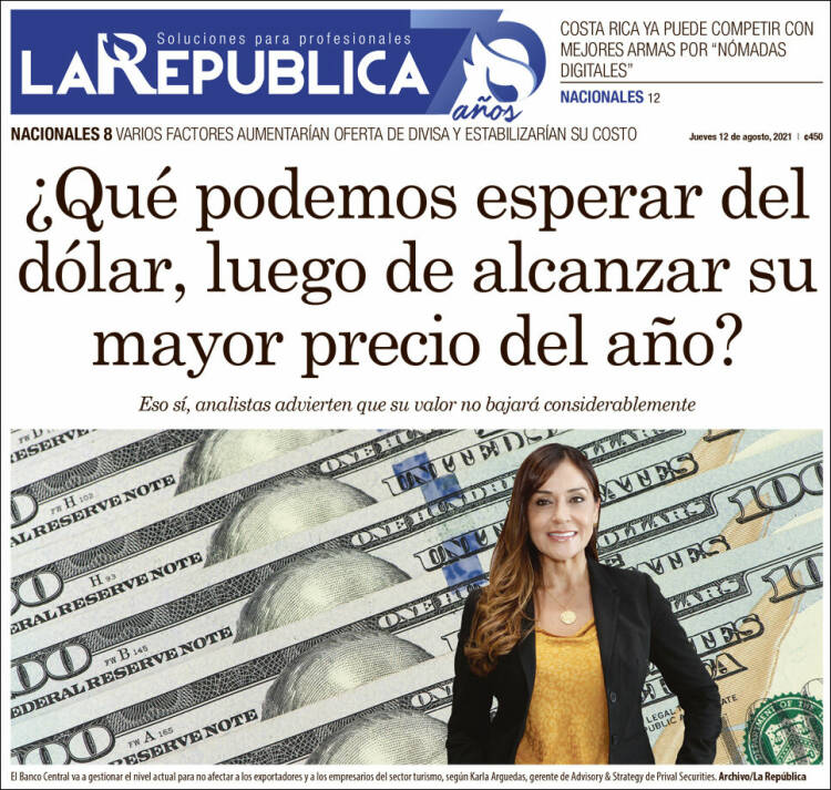 Portada de La República (Costa Rica)