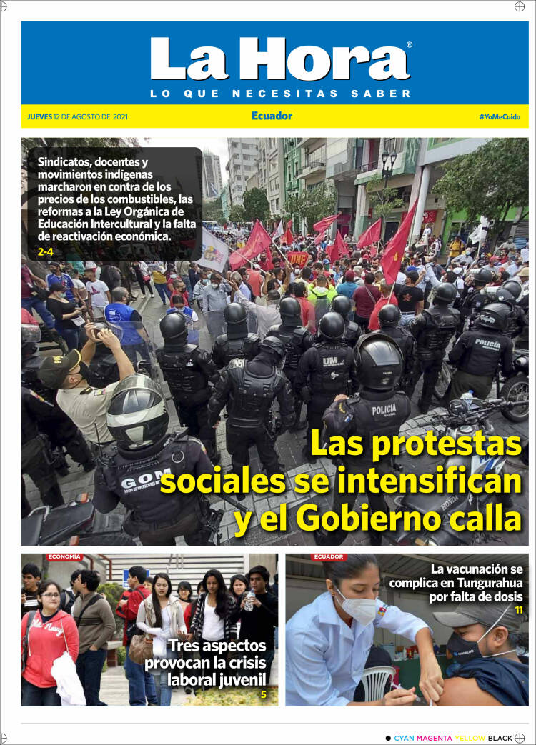 Portada de La Hora - Ecuador (Ecuador)