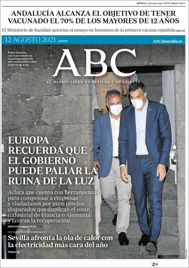 Portada de ABC - Sevilla (España)