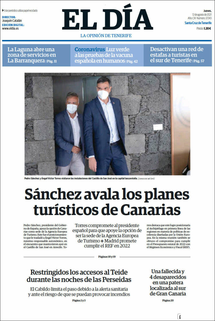 Portada de El Día (España)