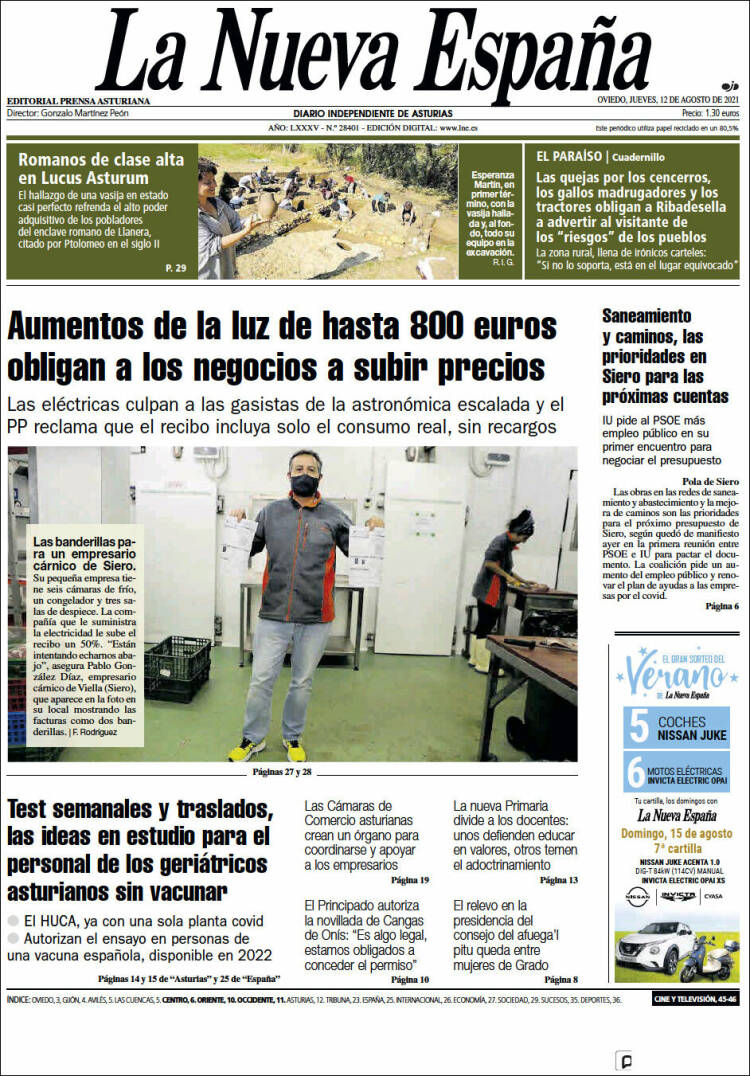 Portada de La Nueva España (Spain)